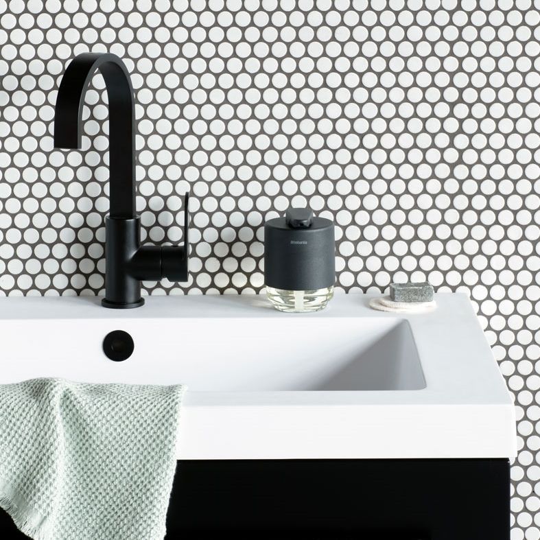Zeepdispenser MINDSET 200 ml, mineraalgrijs, staal en glas, Brabantia