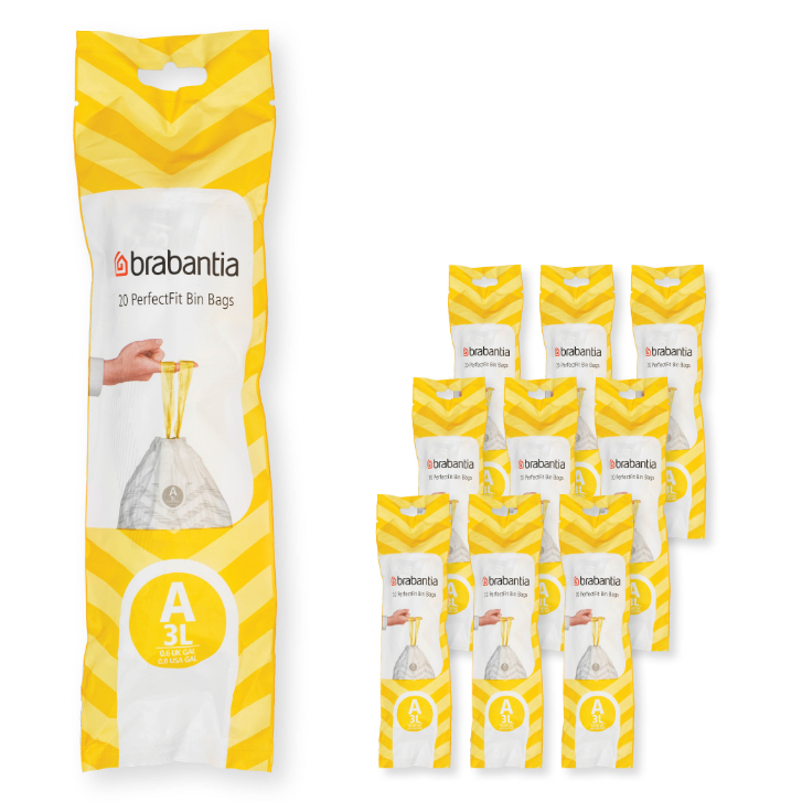 Vuilniszakken A PERFECTFIT 3 l, 200 stuks, Brabantia