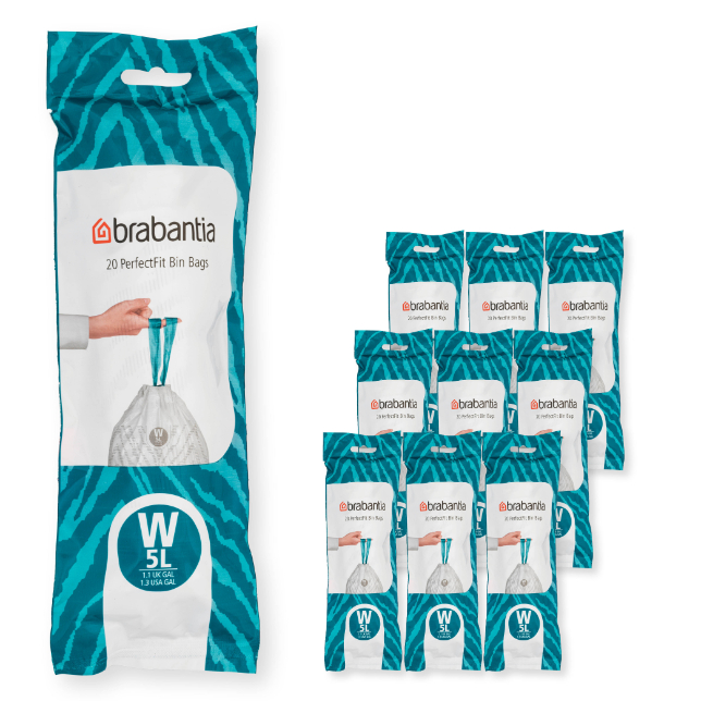 Vuilniszakken W PERFECTFIT 5 l, 200 stuks, Brabantia
