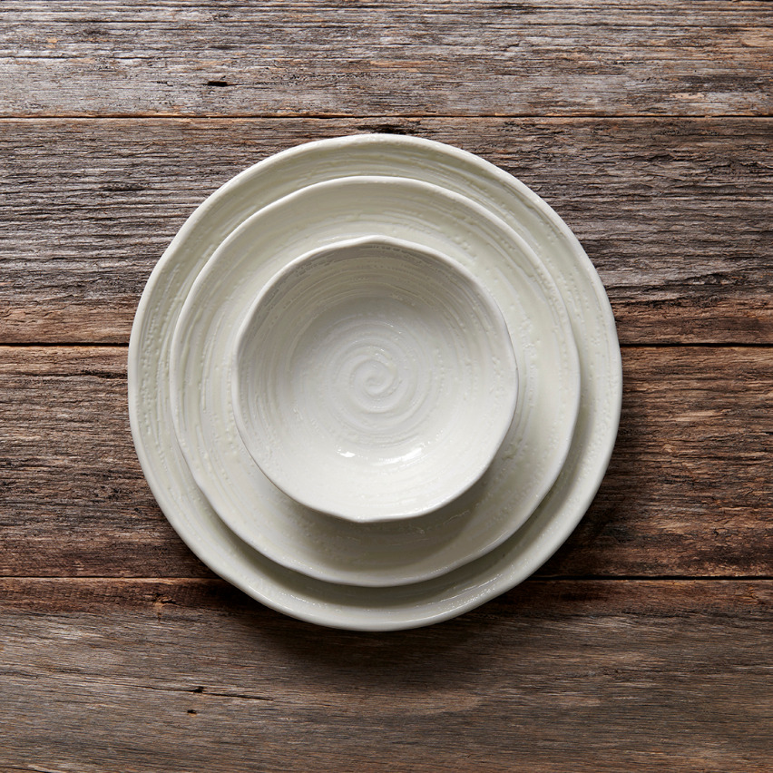 Tapasbord WHITE SPIRAL, 16 cm, wit, MIJ