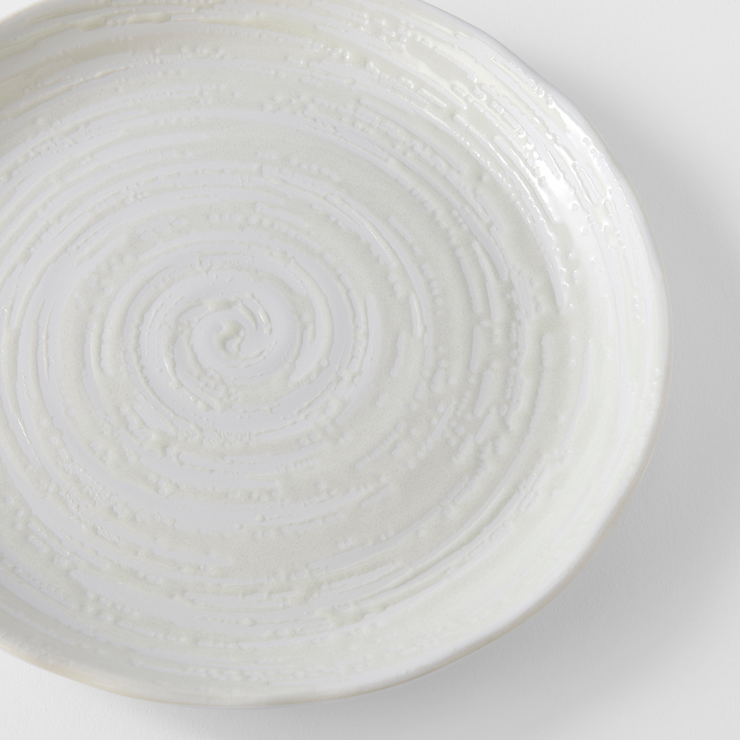 Dineerbord WHITE SPIRAL, 24,5 cm, wit, MIJ