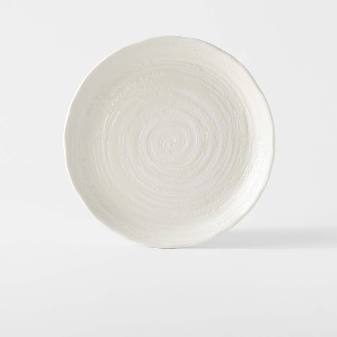 Dineerbord WHITE SPIRAL, 24,5 cm, wit, MIJ