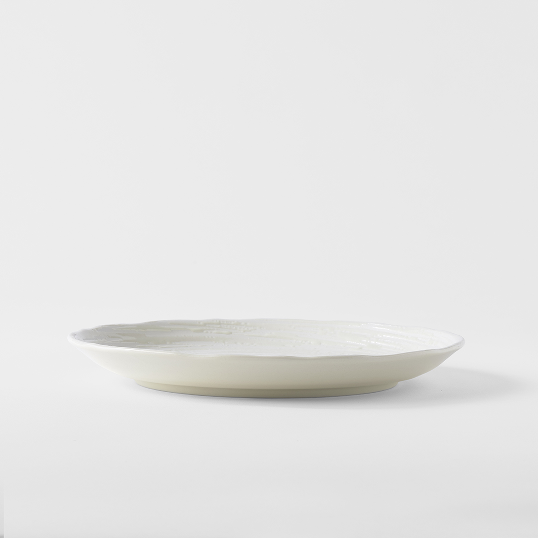 Dineerbord WHITE SPIRAL, 24,5 cm, wit, MIJ