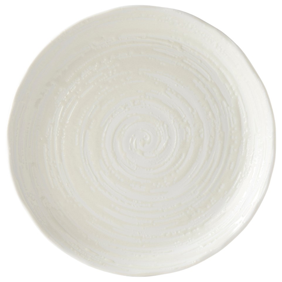 Dineerbord WHITE SPIRAL, 24,5 cm, wit, MIJ