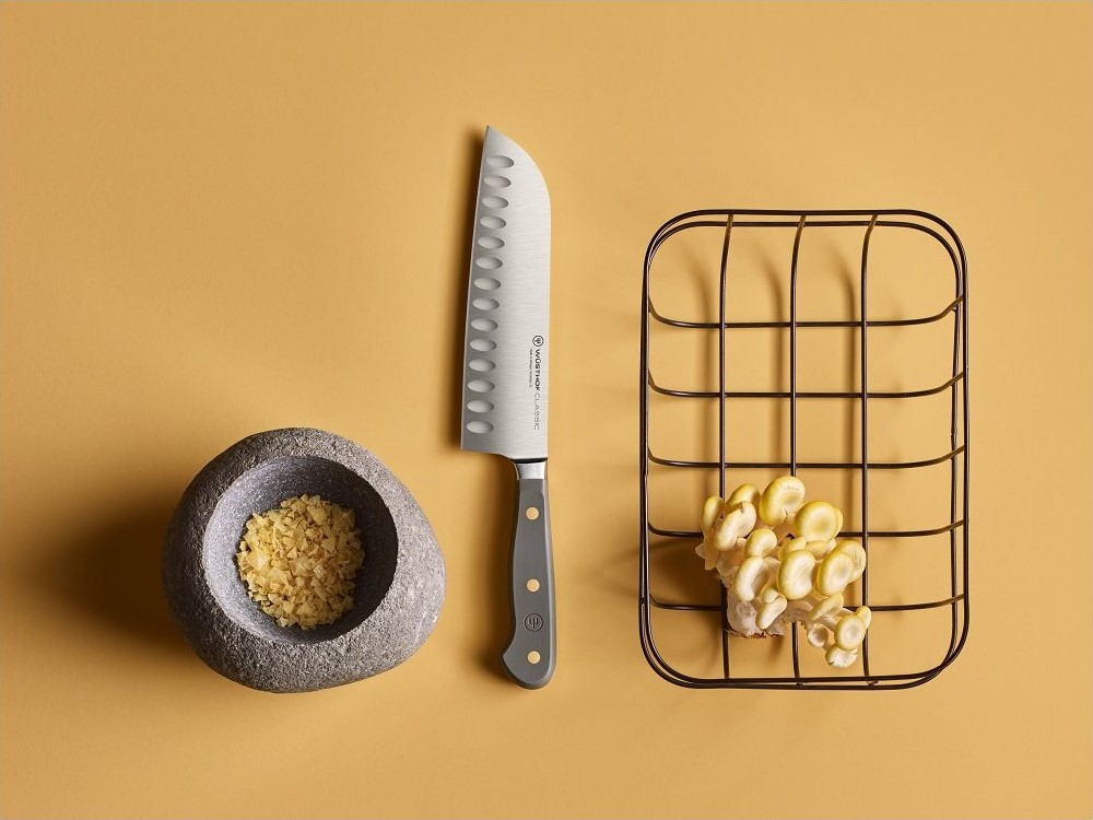 Santoku mes CLASSIC COLOUR 17 cm, fluweel oester, Wüsthof