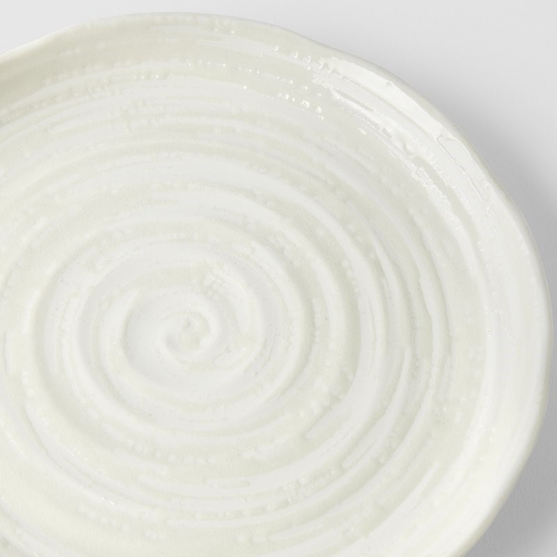 Bord WHITE SPIRAL 21,5 cm, wit, MIJ