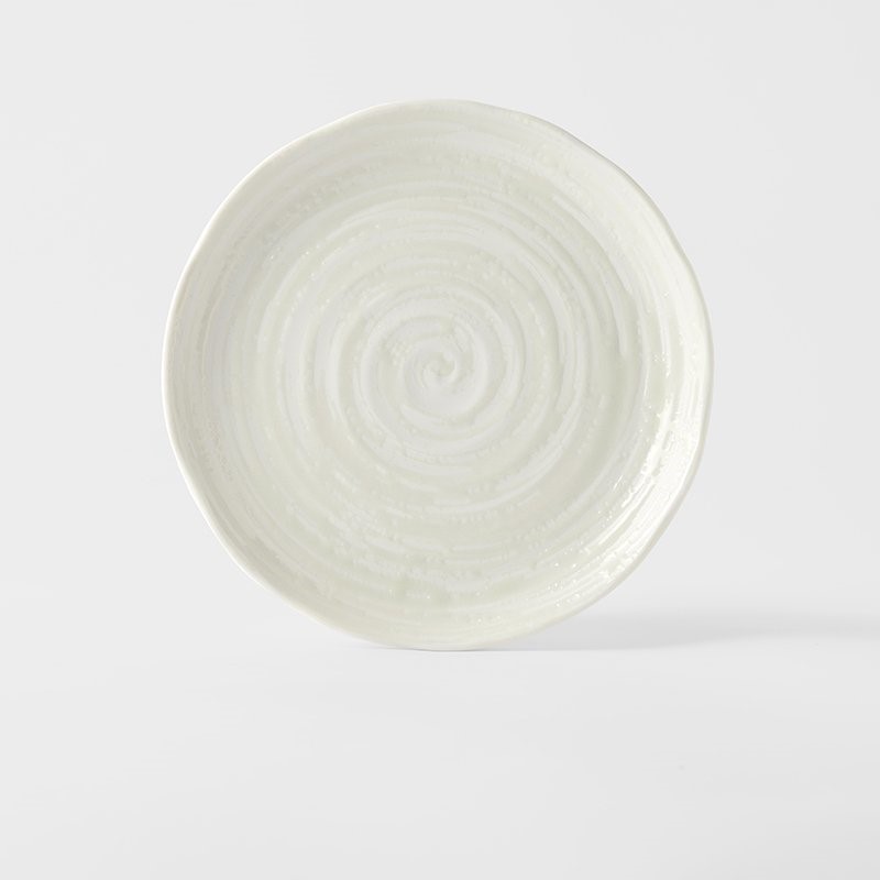 Bord WHITE SPIRAL 21,5 cm, wit, MIJ