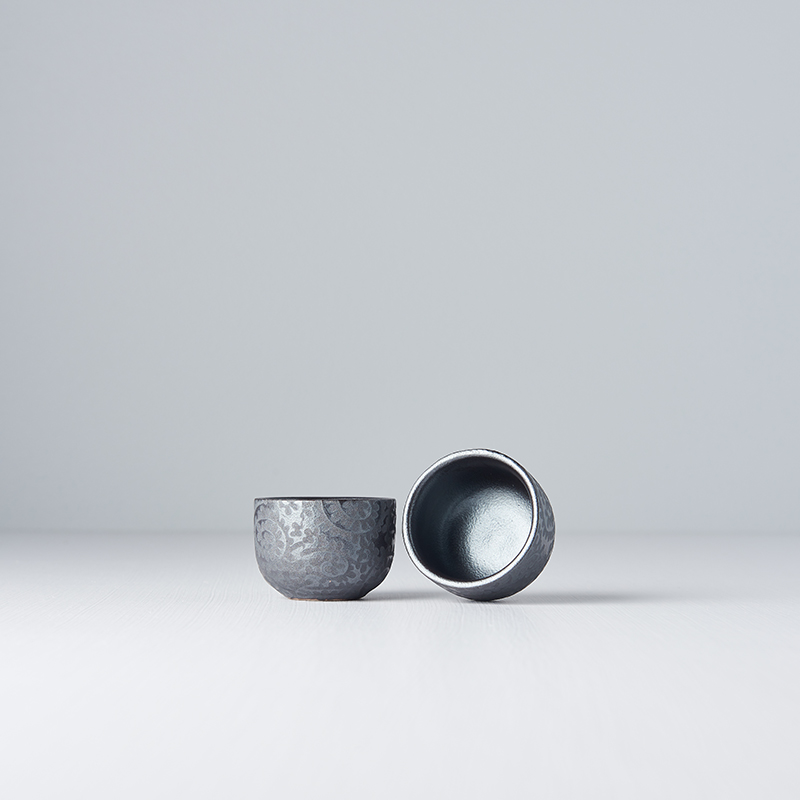 Zwarte Scroll sake schaal 40 ml MIJ