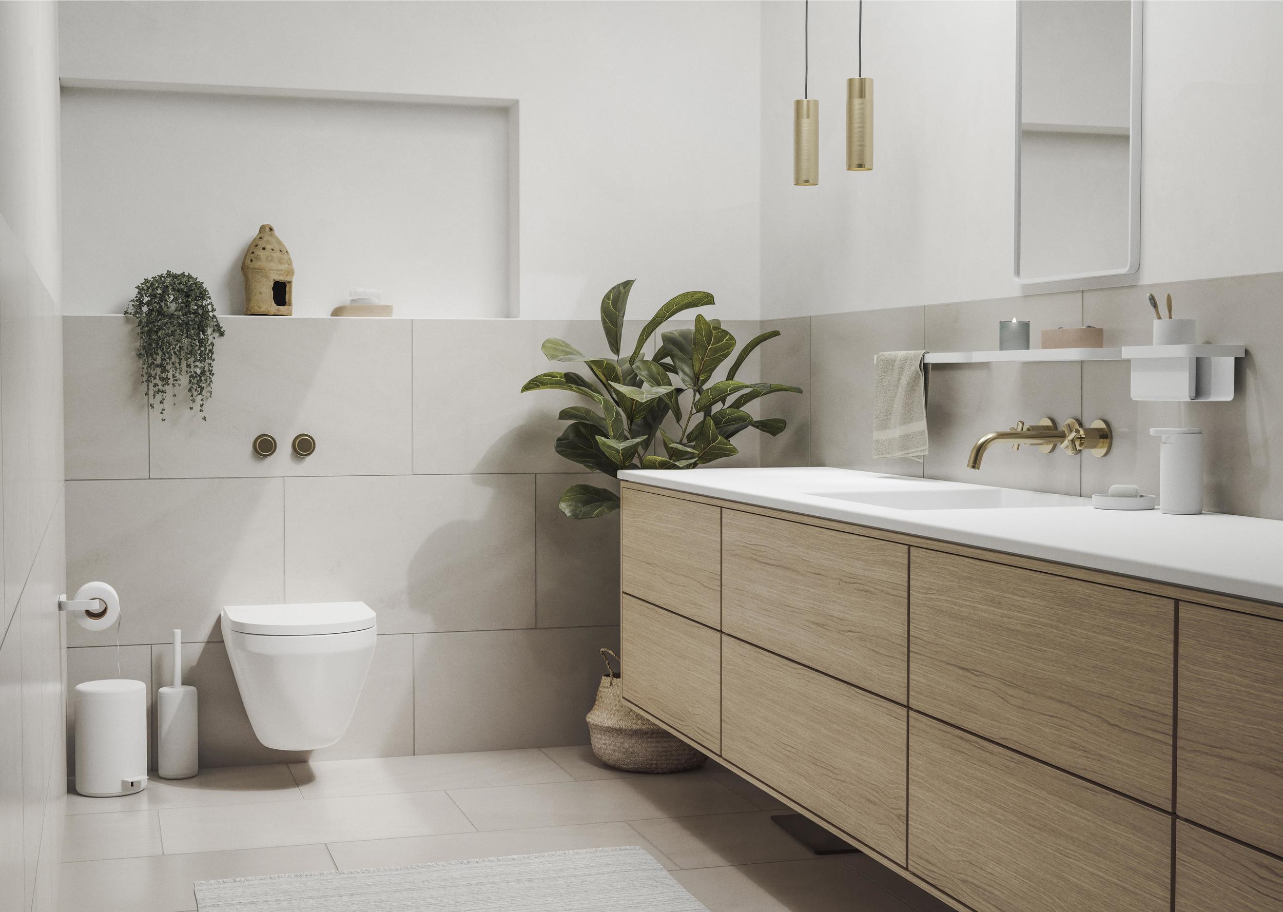 Badkamerplank RIM 44 cm, wit, aluminium, Zone Denmark