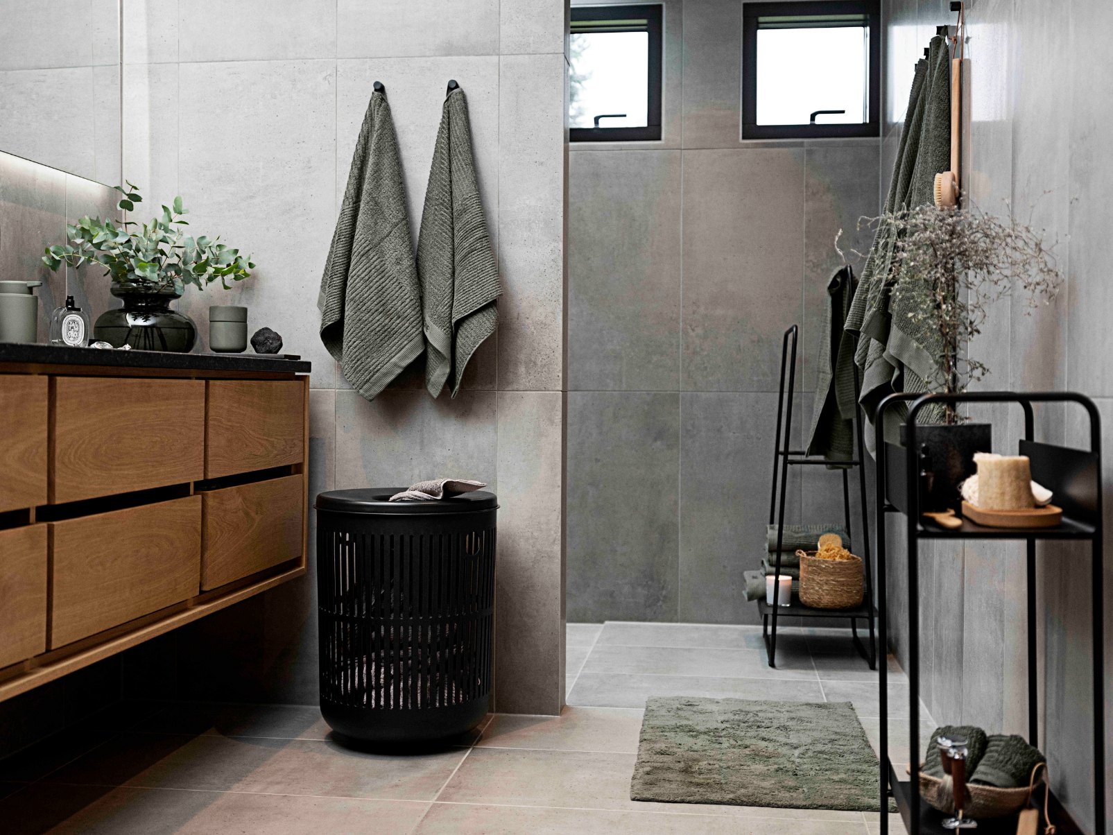 Wasmand UME 60 l, zwart, kunststof, Zone Denmark