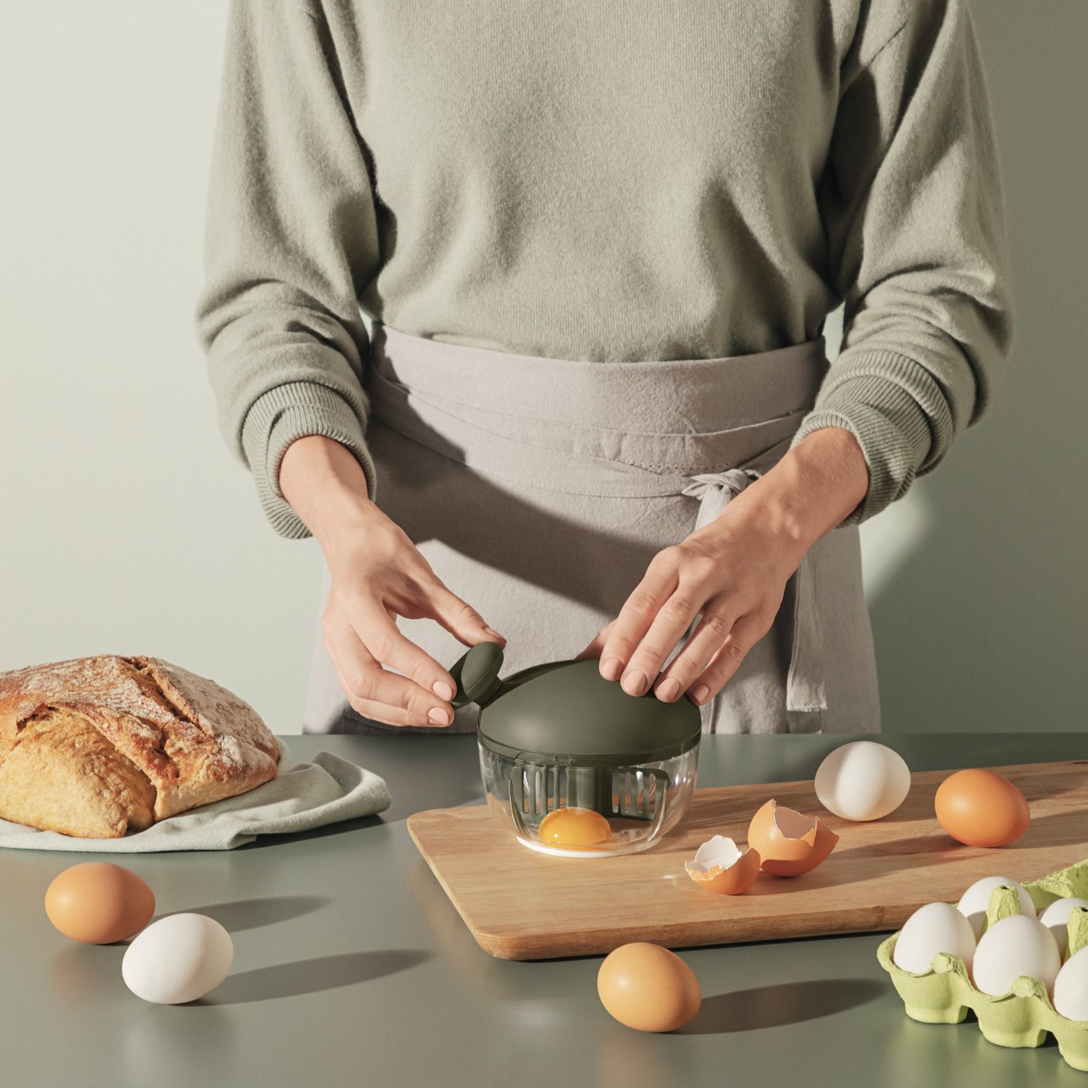 Minihakmolen GREEN TOOL 500 ml, groen, roestvrij staal/kunststof, Eva Solo