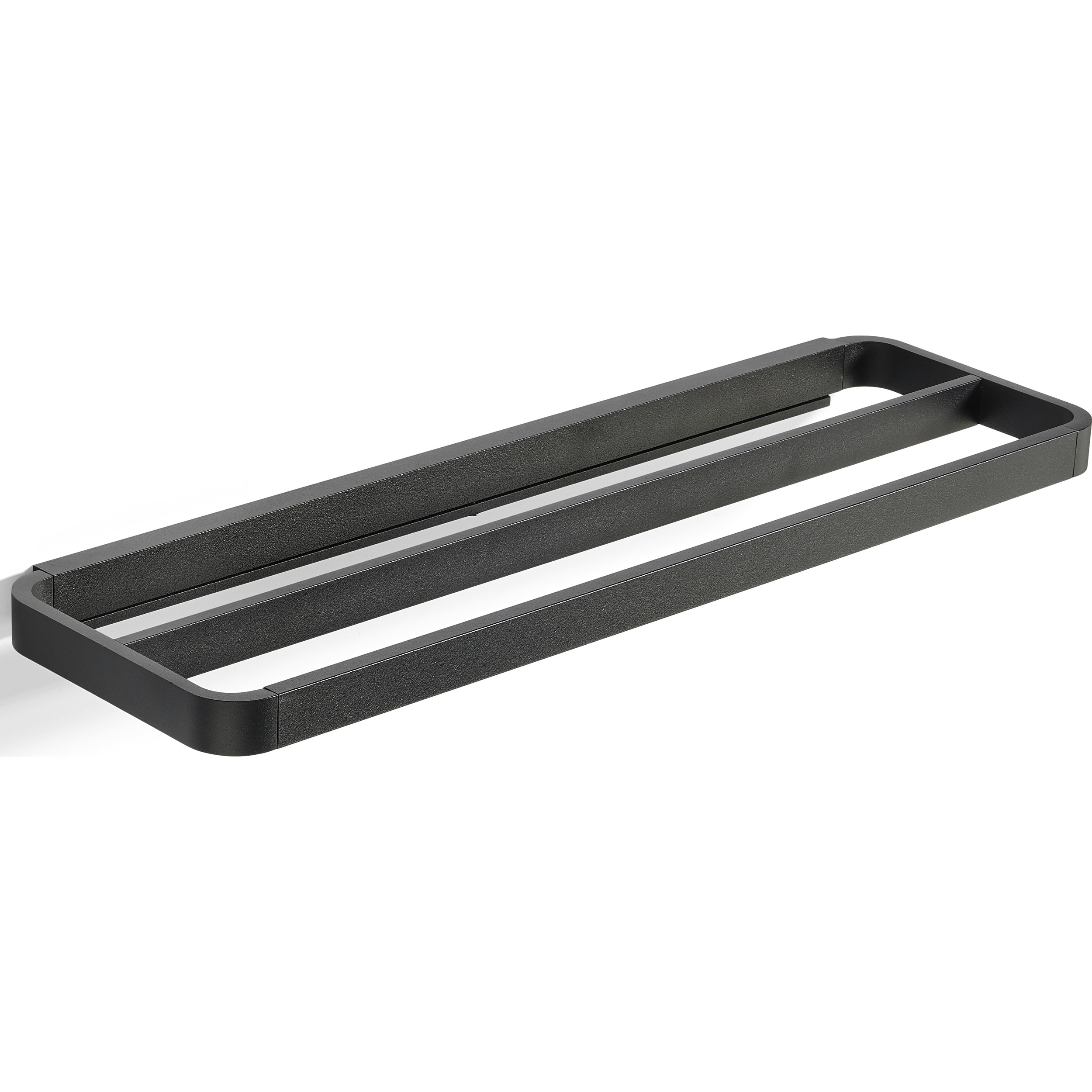 Handdoekenrek RIM 44 cm, dubbel, zwart, aluminium, Zone Denmark