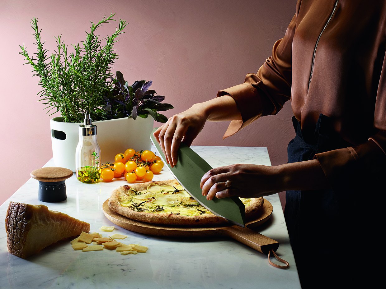 Pizza- en kruidenmes GREEN TOOL 37 cm, groen, staal/kunststof, Eva Solo