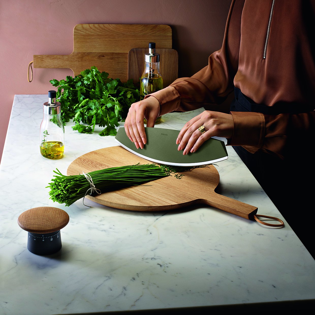 Pizza- en kruidenmes GREEN TOOL 37 cm, groen, staal/kunststof, Eva Solo