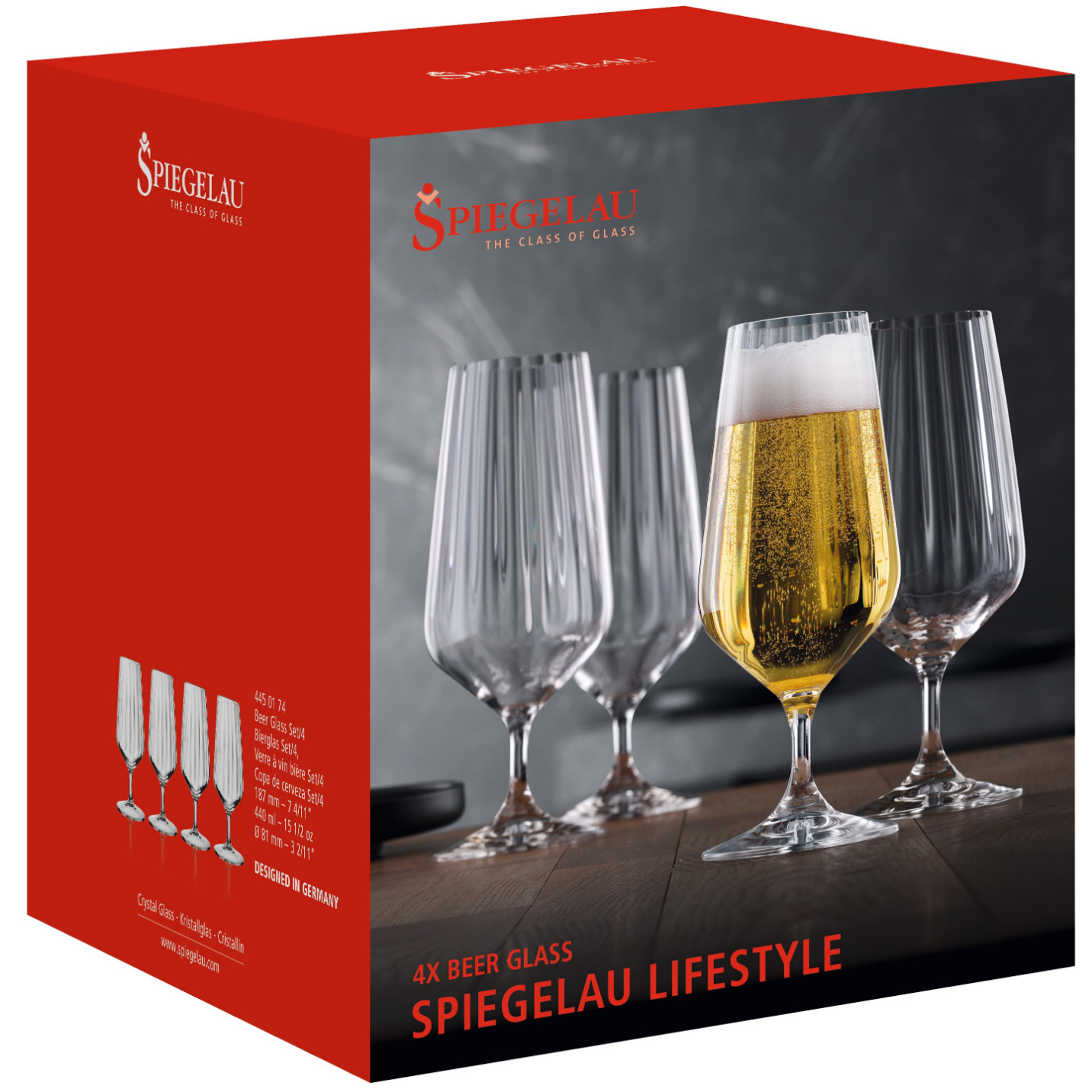Bierglas (set) LIFESTYLE, 4 stuks, 440 ml, helder, Spiegelau