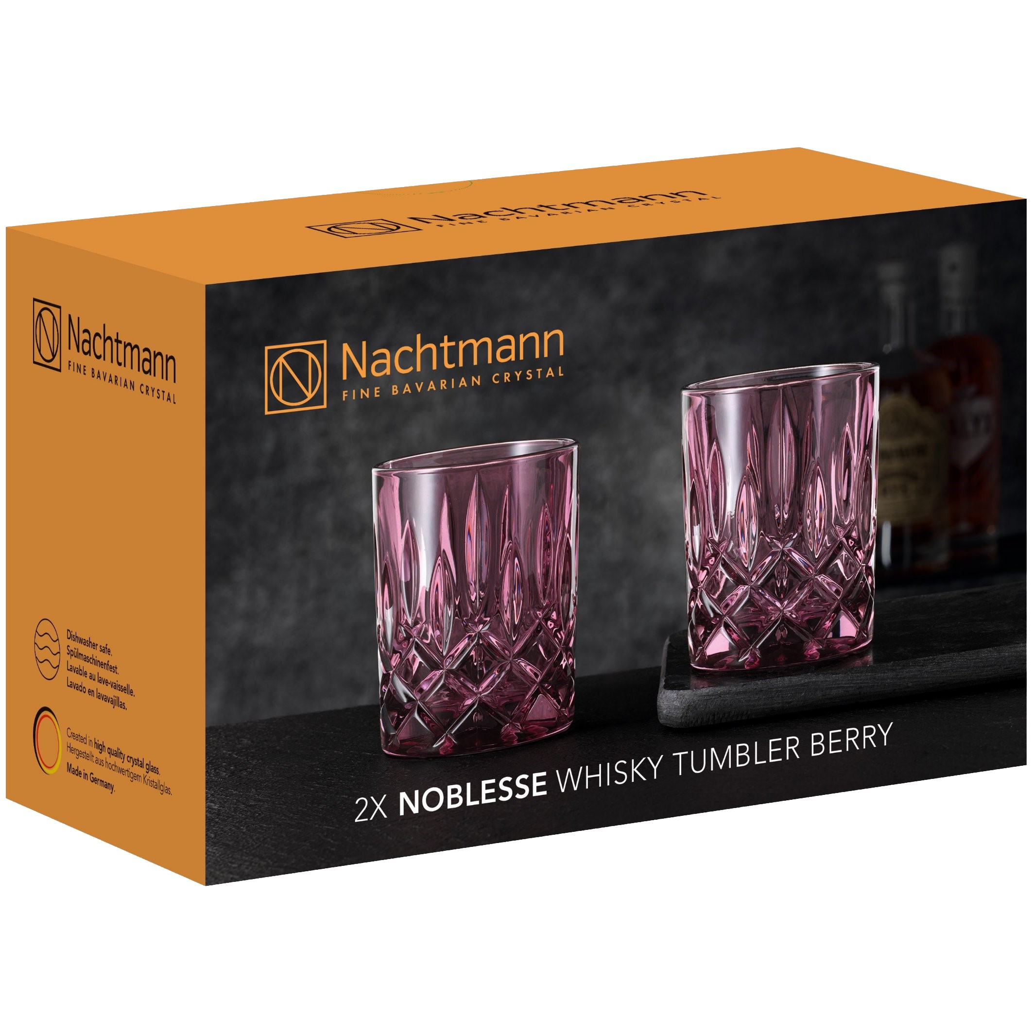 Whiskyglas (set) NOBLESSE COLORS, 2 stuks, 295 ml, bes, Nachtmann