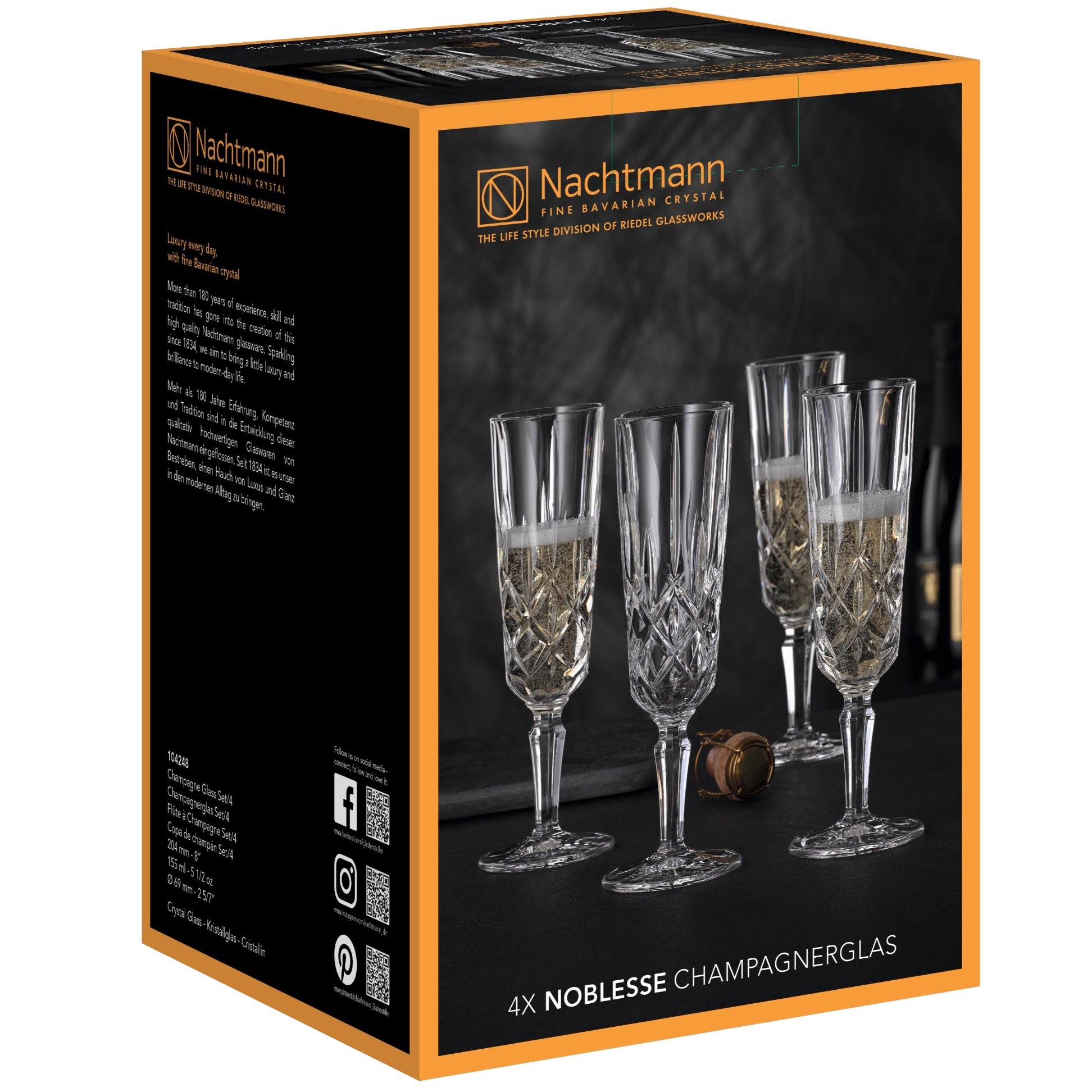 Champagneglas (set) NOBLESSE, 4 stuks, 150 ml, helder, Nachtmann