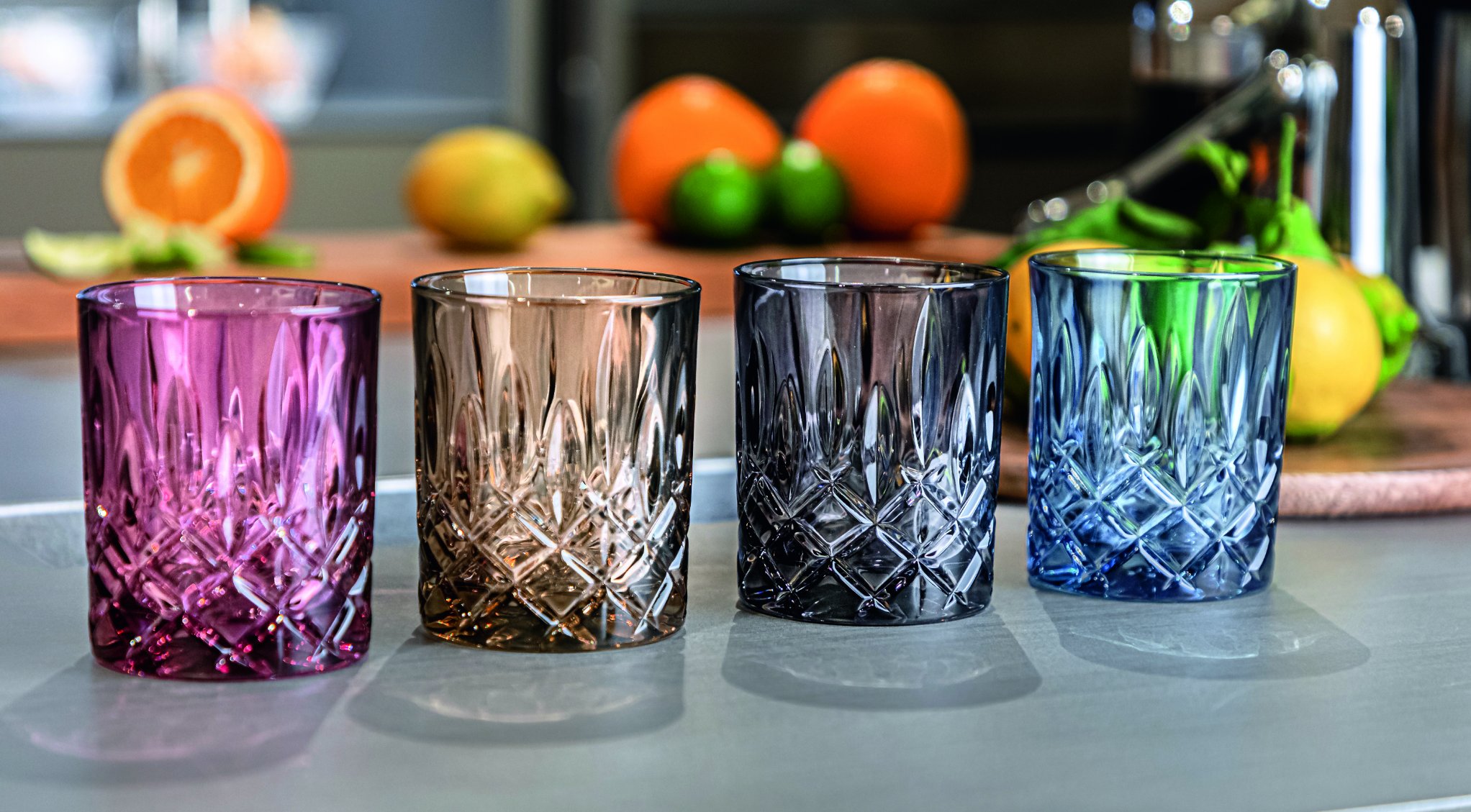 Whiskyglas (set) NOBLESSE COLORS, 2 stuks, 295 ml, vintage blauw, Nachtmann