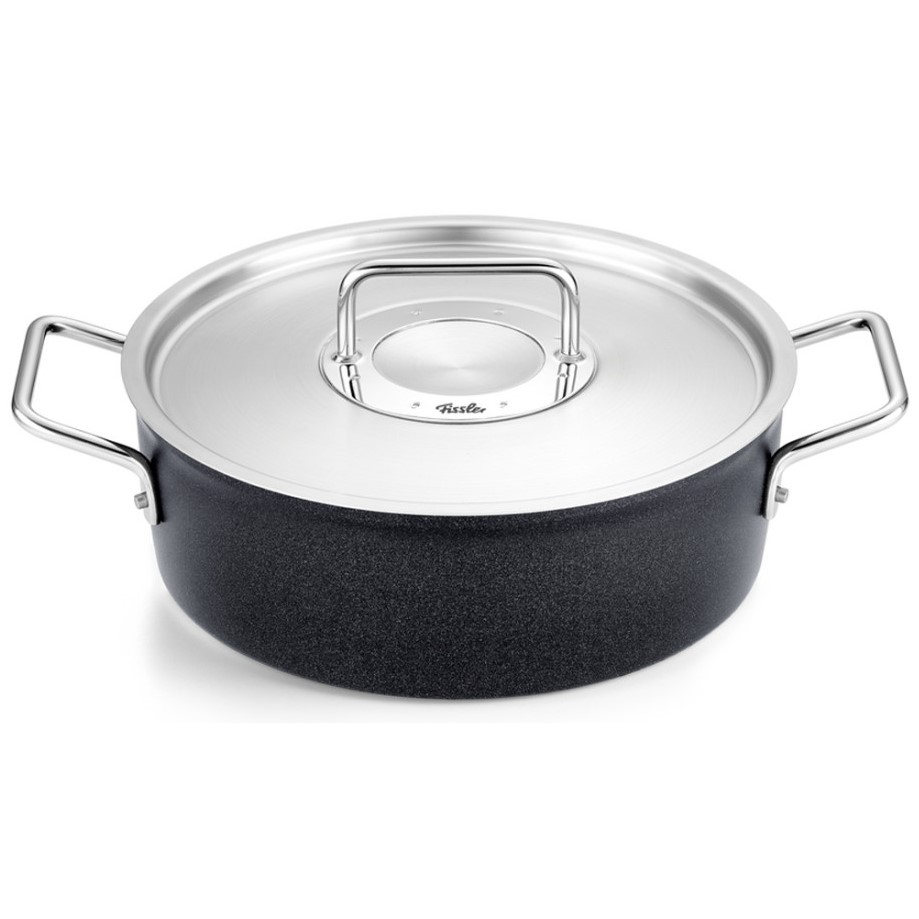 Lage braadpan ADAMANT 28 cm, zwart, aluminium, Fissler