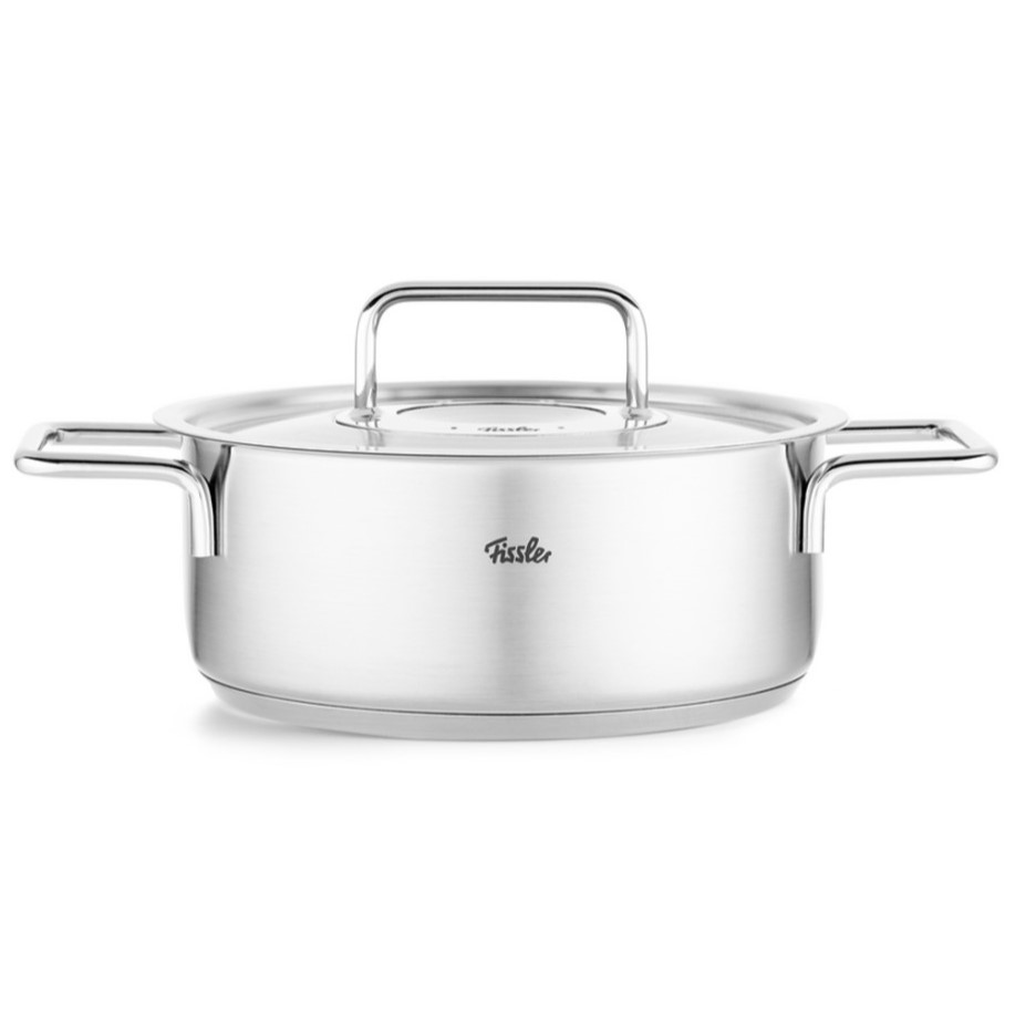 Lage braadpan PURE 20 cm, zilver, roestvrij staal, Fissler