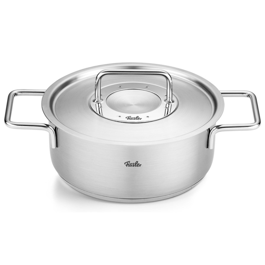 Lage braadpan PURE 20 cm, zilver, roestvrij staal, Fissler