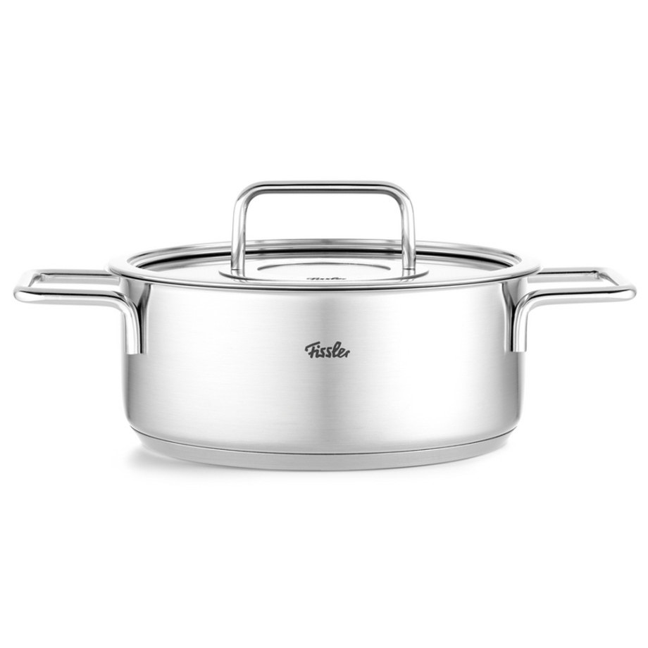 Lage braadpan PURE 24 cm, zilver, roestvrij staal, Fissler