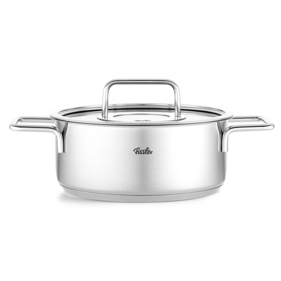 Lage braadpan PURE 20 cm, zilver, roestvrij staal, Fissler