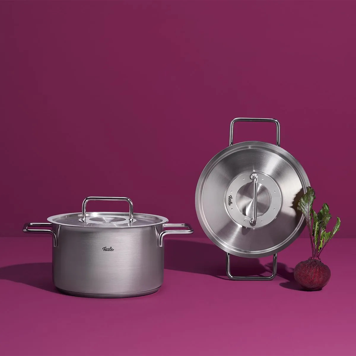Hoge braadpan PURE 20 cm, zilver, roestvrij staal, Fissler
