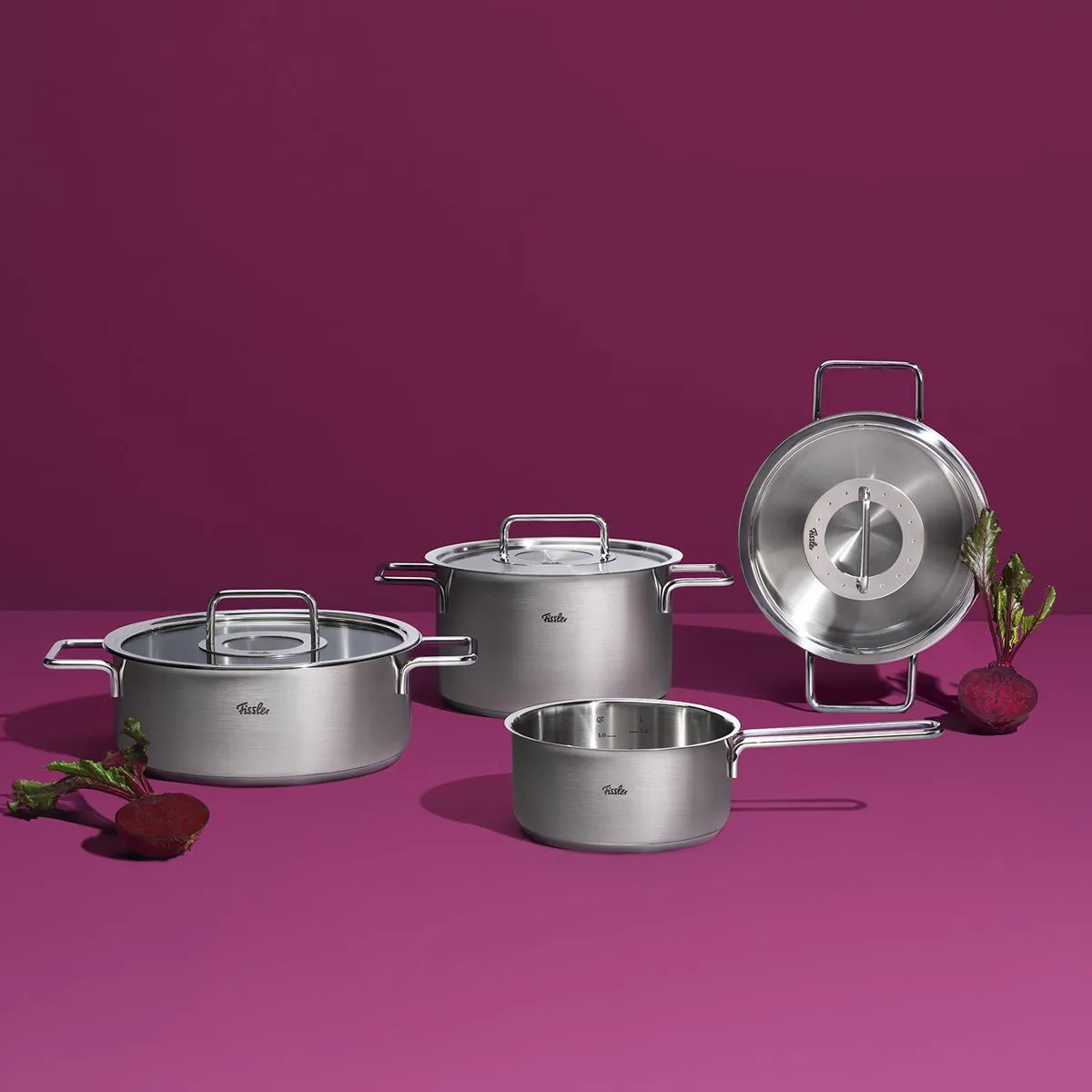 Hoge braadpan PURE 24 cm, zilver, roestvrij staal, Fissler