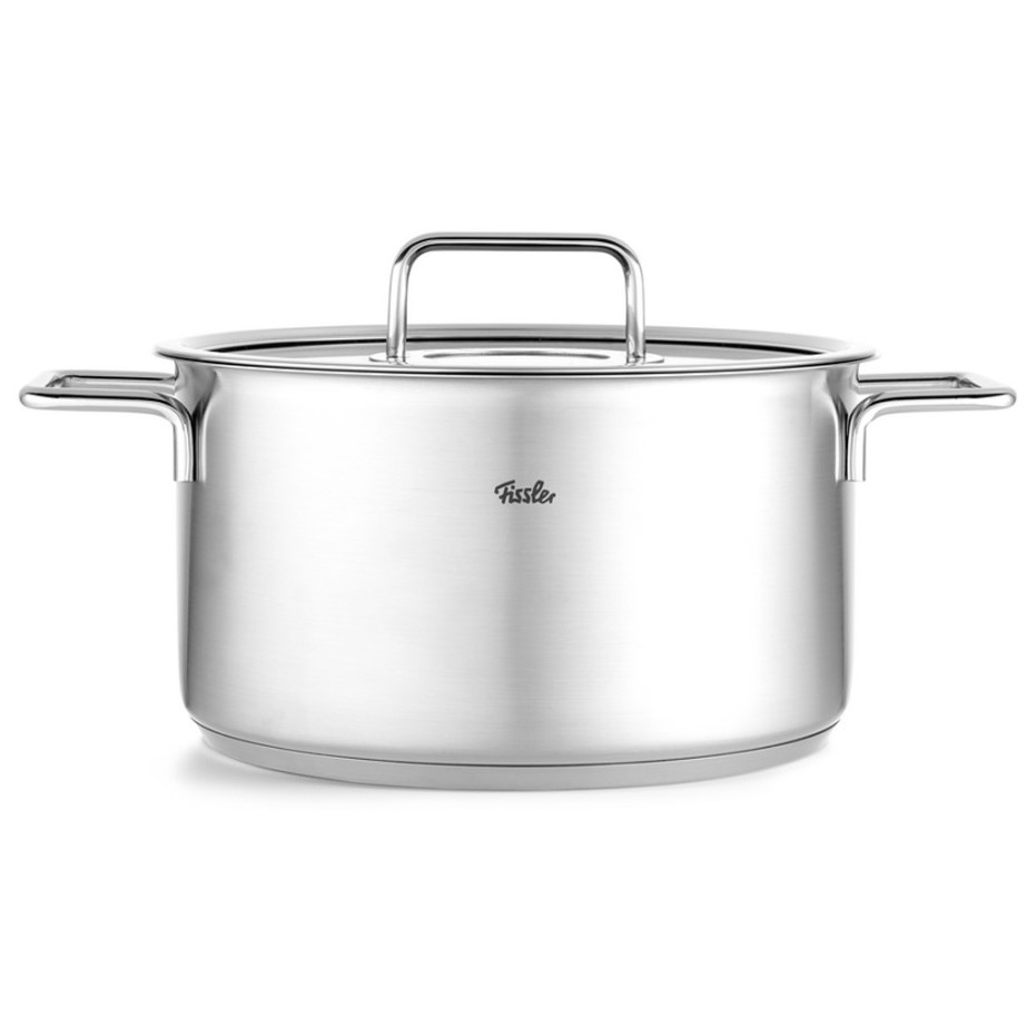 Hoge braadpan PURE 24 cm, zilver, roestvrij staal, Fissler