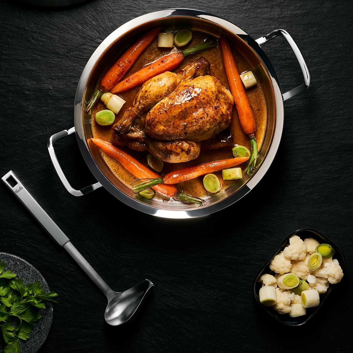Pan ORIGINAL PROFI 16 cm, zilver, roestvrij staal, Fissler
