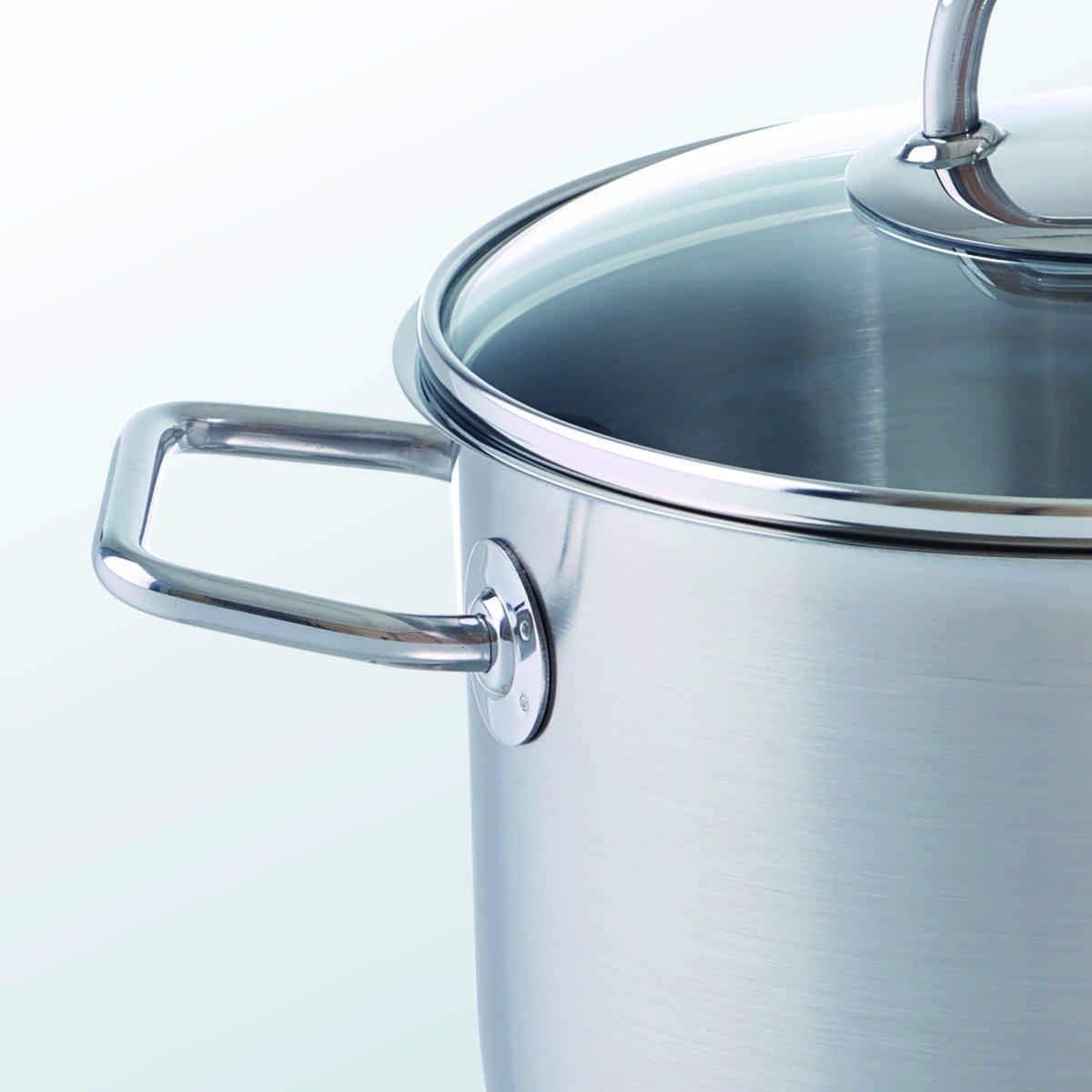 Hoge braadpan VISEO 24 cm, zilver, roestvrij staal, Fissler