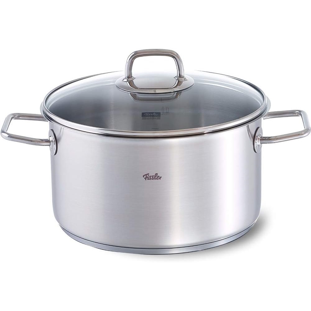 Hoge braadpan VISEO 24 cm, zilver, roestvrij staal, Fissler