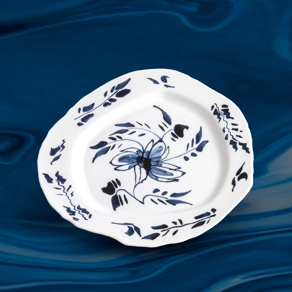 Dineerbord DIESEL CLASSICS ON ACID ENGLISH DELFT 28 cm, wit, porselein, Seletti