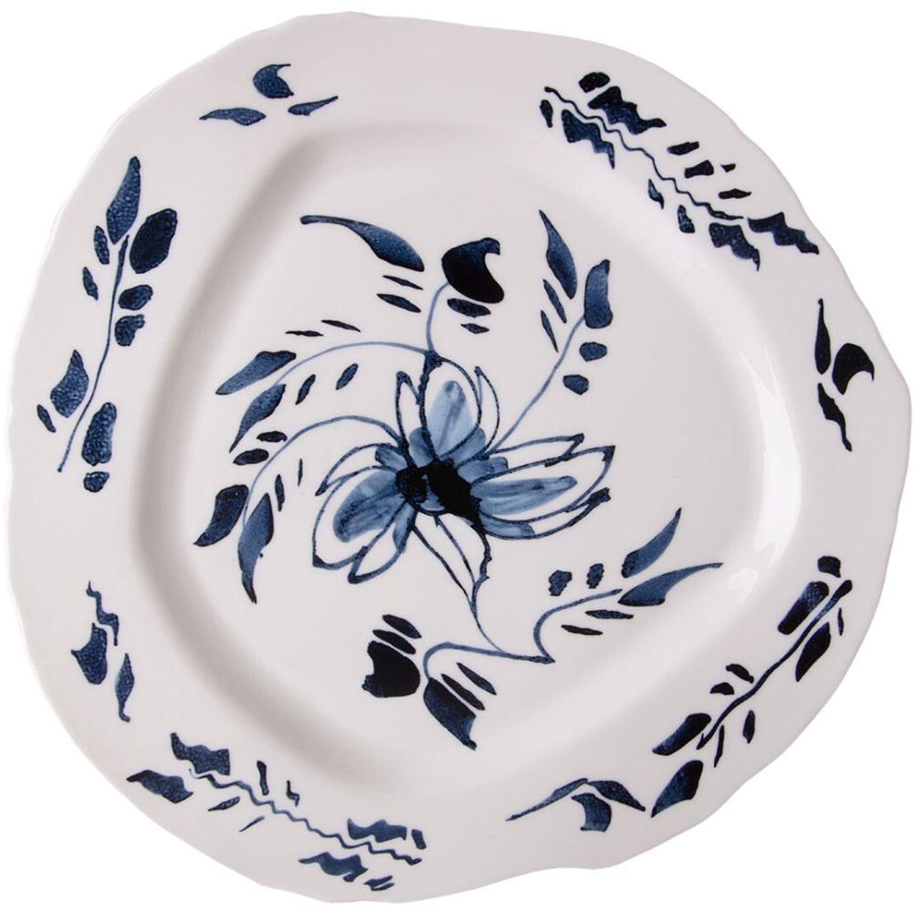 Dineerbord DIESEL CLASSICS ON ACID ENGLISH DELFT 28 cm, wit, porselein, Seletti