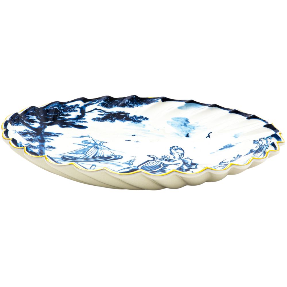 Diep bord DIESEL CLASSICS ON ACID DELFINO 25 cm, blauw, porselein, Seletti