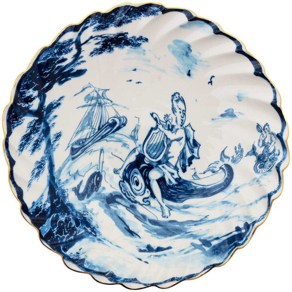 Diep bord DIESEL CLASSICS ON ACID DELFINO 25 cm, blauw, porselein, Seletti
