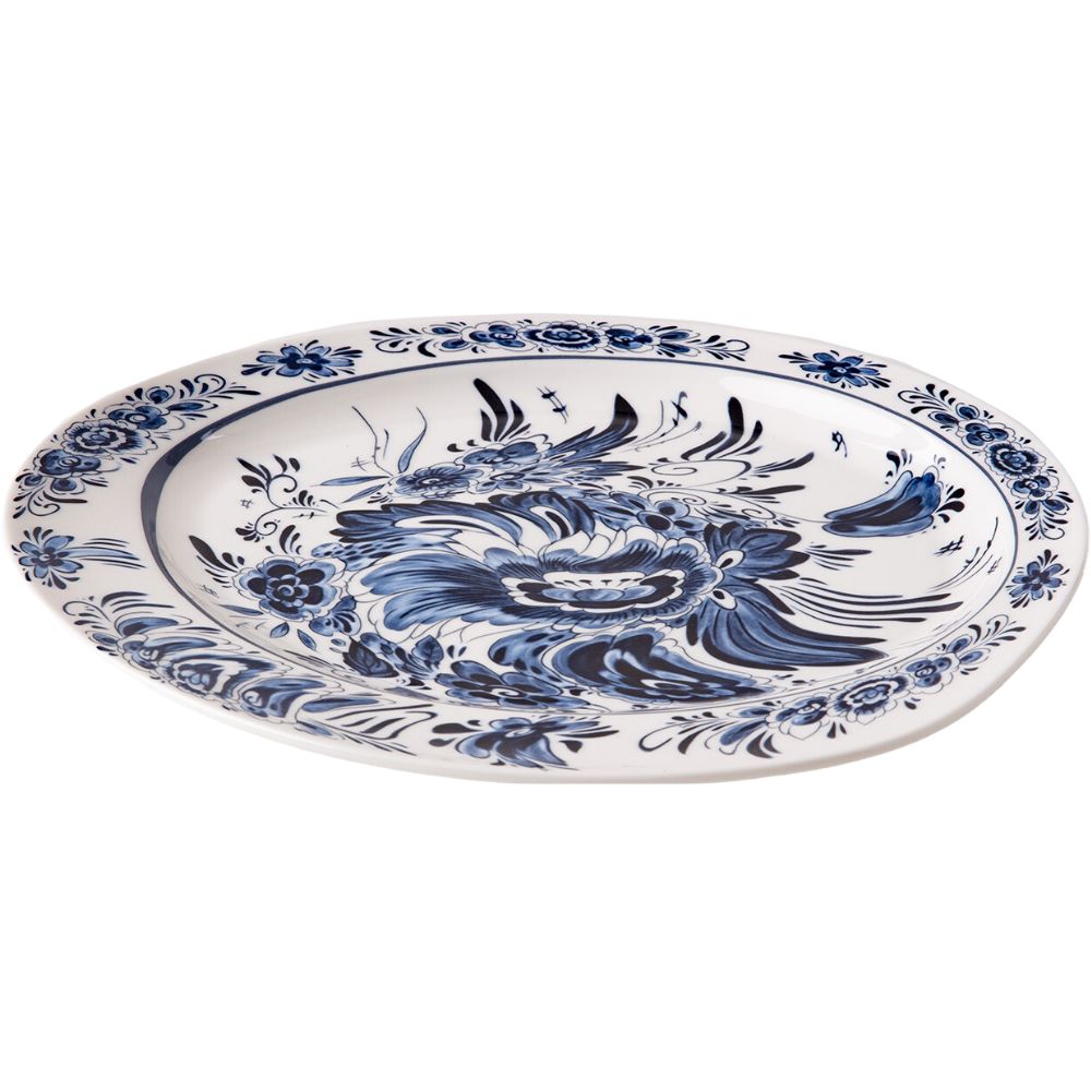 Dineerbord DIESEL CLASSICS ON ACID HOLLANDIA FLOWERS 28 cm, blauw, porselein, Seletti