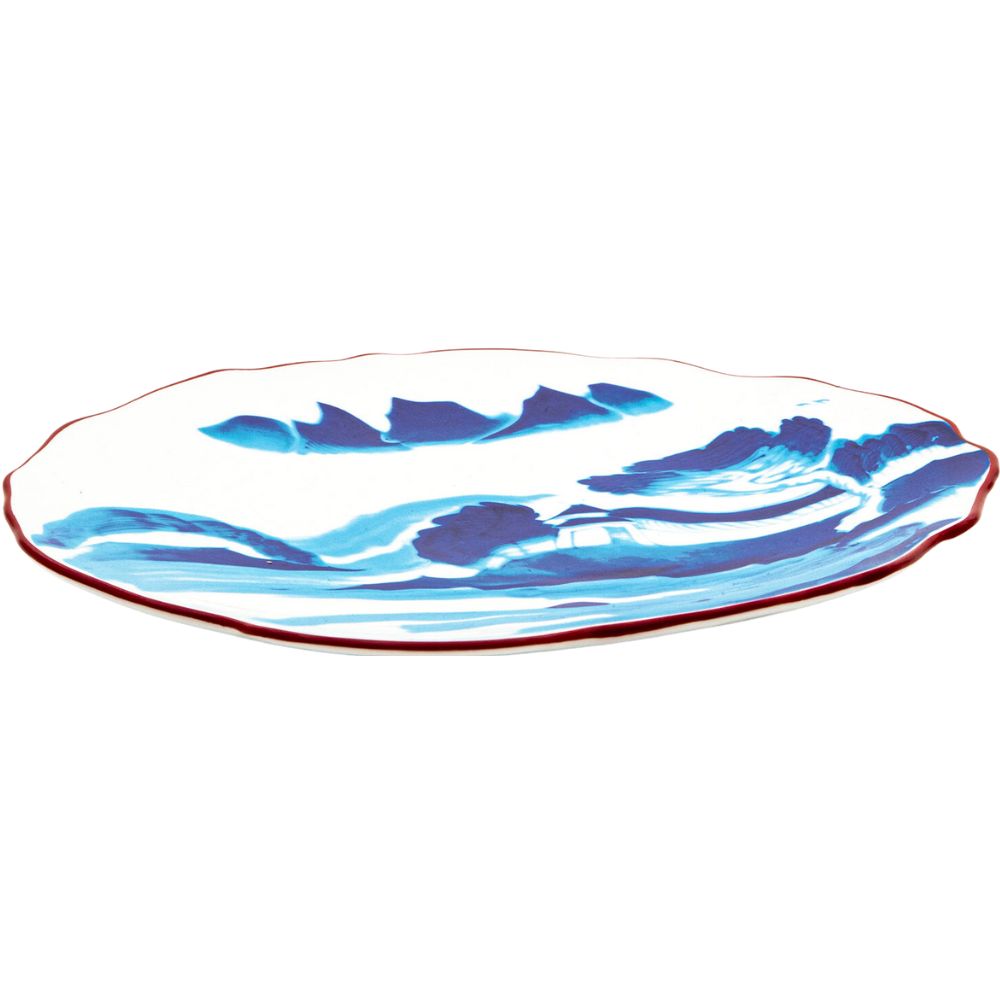 Dessertbord DIESEL CLASSICS ON ACID MELTING LANDSCAPE 21 cm, blauw, porselein, Seletti