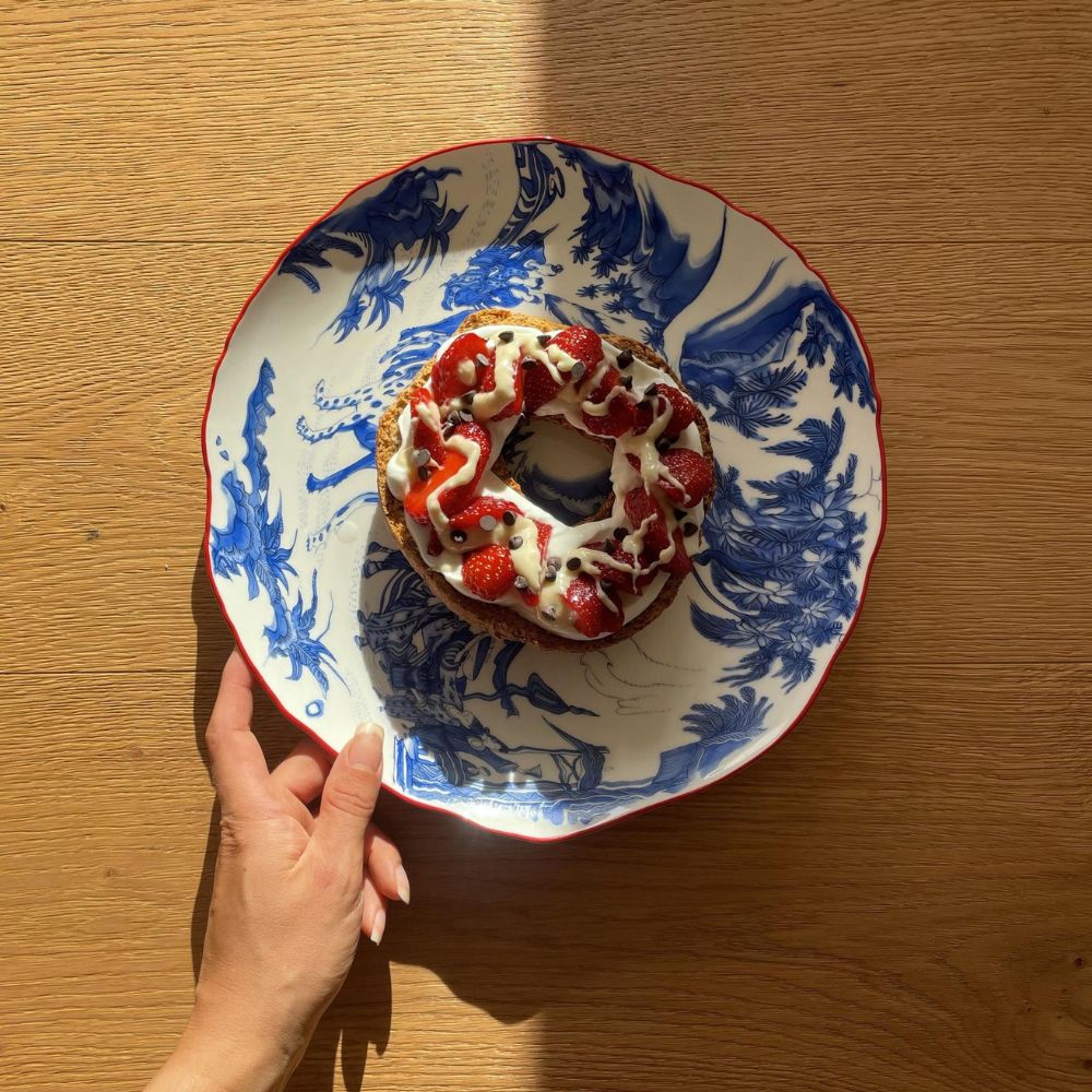 Dineerbord DIESEL CLASSICS ON ACID BLUE CHINOISERIE 28 cm, blauw, porselein, Seletti