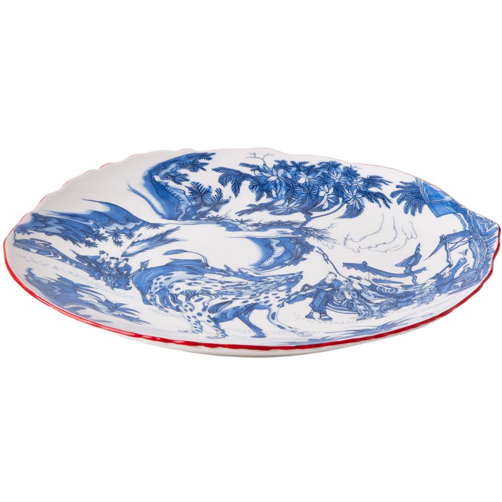 Dineerbord DIESEL CLASSICS ON ACID BLUE CHINOISERIE 28 cm, blauw, porselein, Seletti
