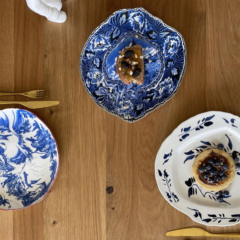 Dineerbord DIESEL CLASSICS ON ACID MAASTRICHT SHIP 28 cm, blauw, porselein, Seletti