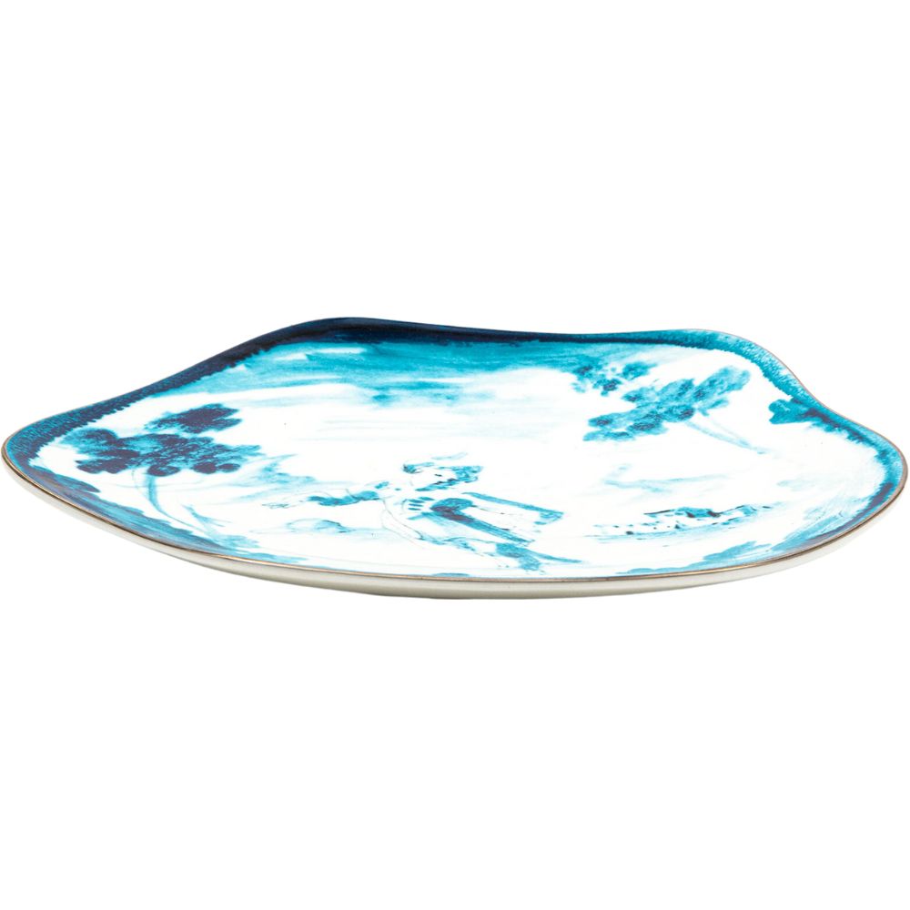 Dessertbord DIESEL CLASSICS ON ACID FIORENTINO 21 cm, blauw, porselein, Seletti