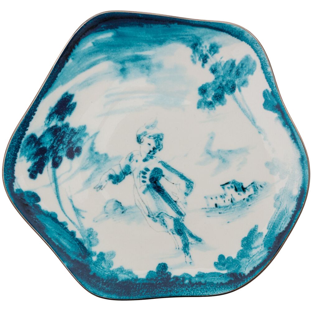Dessertbord DIESEL CLASSICS ON ACID FIORENTINO 21 cm, blauw, porselein, Seletti