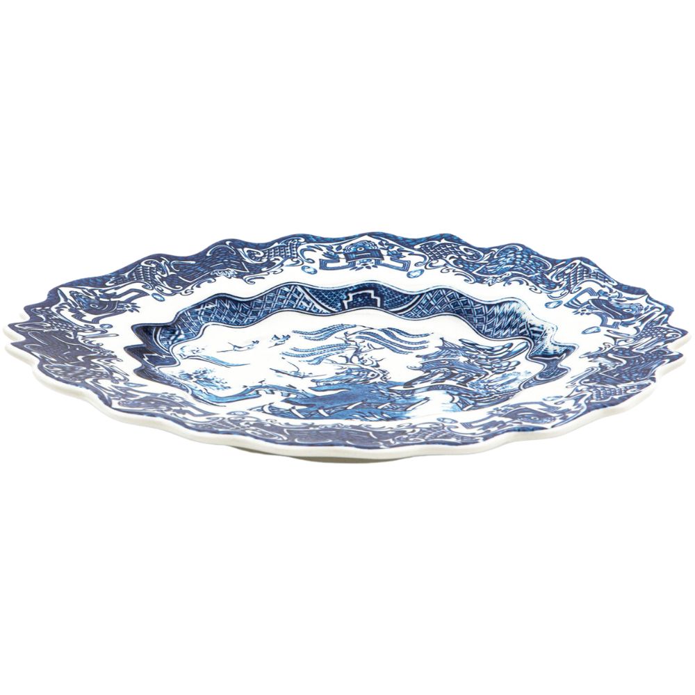 Dessertbord DIESEL CLASSICS ON ACID WILLOWAVE 21 cm, blauw, porselein, Seletti