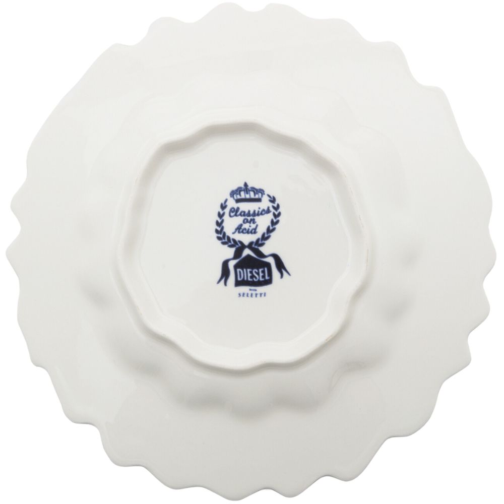 Dessertbord DIESEL CLASSICS ON ACID WILLOWAVE 21 cm, blauw, porselein, Seletti
