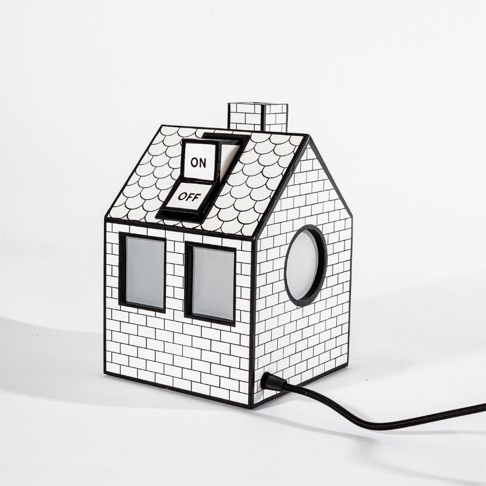 Tafellamp ON-OFF 25 cm, wit, papier, Seletti
