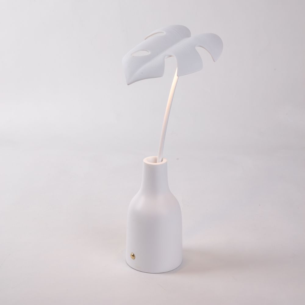 Draagbare tafellamp LEAF #1 33 cm, wit, kunststof, Seletti