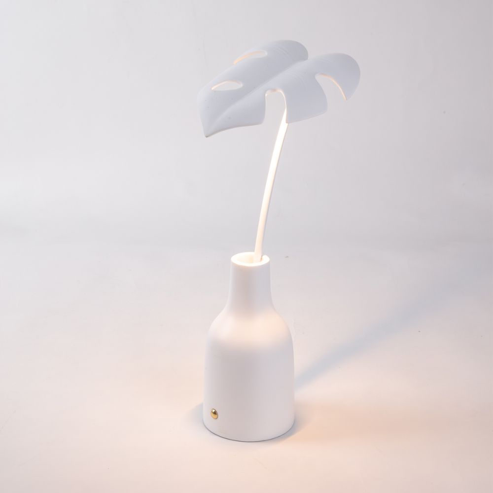 Draagbare tafellamp LEAF #1 33 cm, wit, kunststof, Seletti