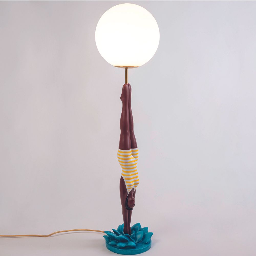 Tafellamp LADY DIVER 95 cm, geel, kunststof, Seletti